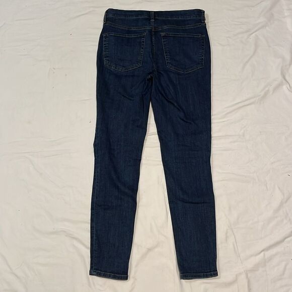 Free People Dark Blue Skinny Jeans with Holes in Knees - Picture 6 of 7